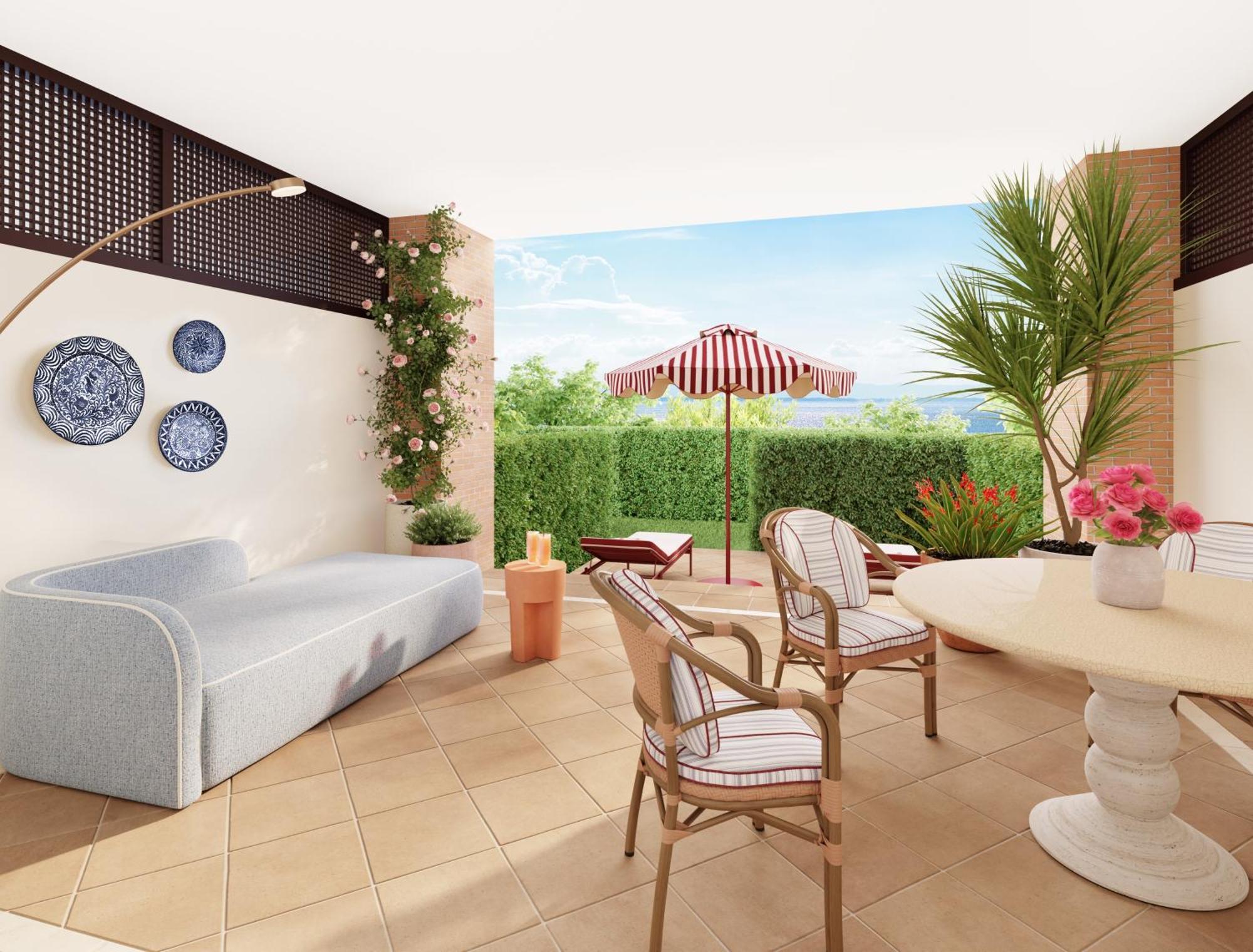 Don Carlos Marbella Exterior foto 3D rendering of a patio